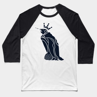 silhouette illustration of crowned penguin Baseball T-Shirt